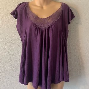 American Eagle Outfitters, short sleeve blouse, plum, size M
